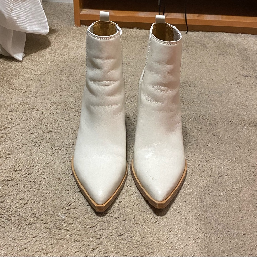 Cream Marc Fisher Oshay Pointed Toe bootie